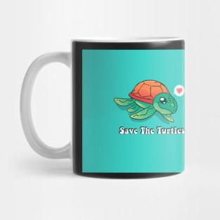 Save The Turtles Cute Sea Life Turtle Animal Social Distancing FaceMask Mug